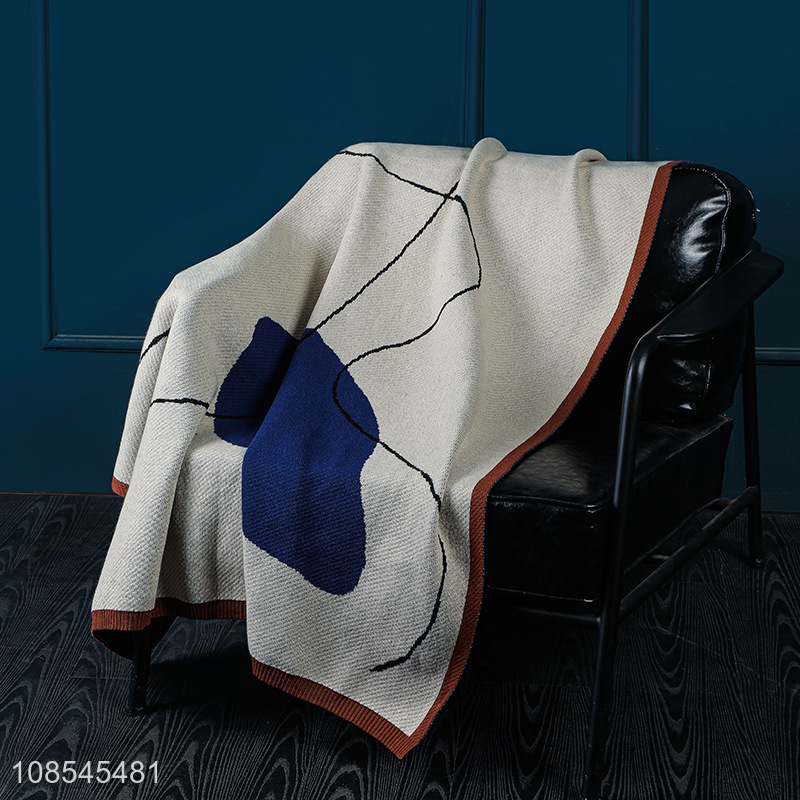 High quality knitted throw blanket thick warm nap blanket for office