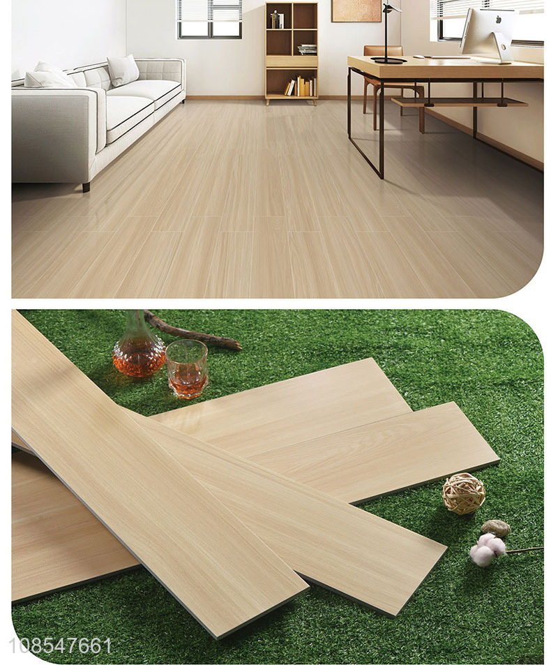 Most popular living room floor tile straight edge wood grain floor tile