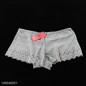 Hot selling womens panties lace trim rib knit hipster briefs