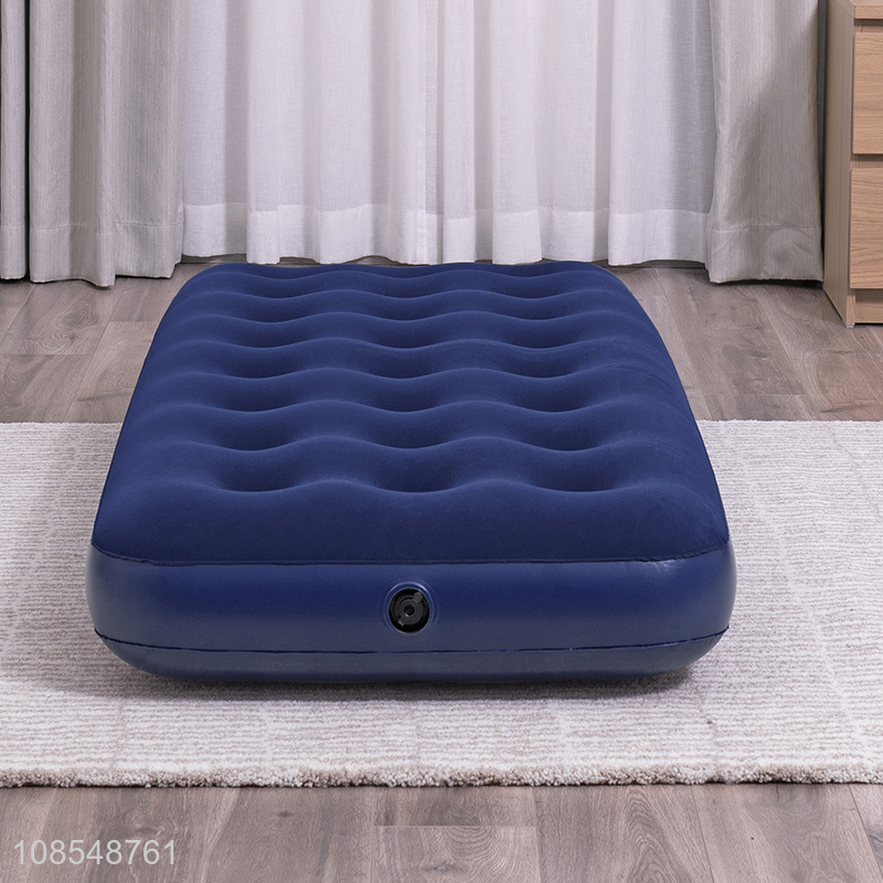 High quality flocked inflatable air mattress for one person