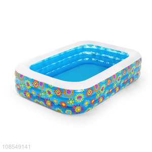 Wholesale rectangular 3-ring pvc inflatable swimming pool