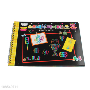 Top selling children diy painting art scratch note book