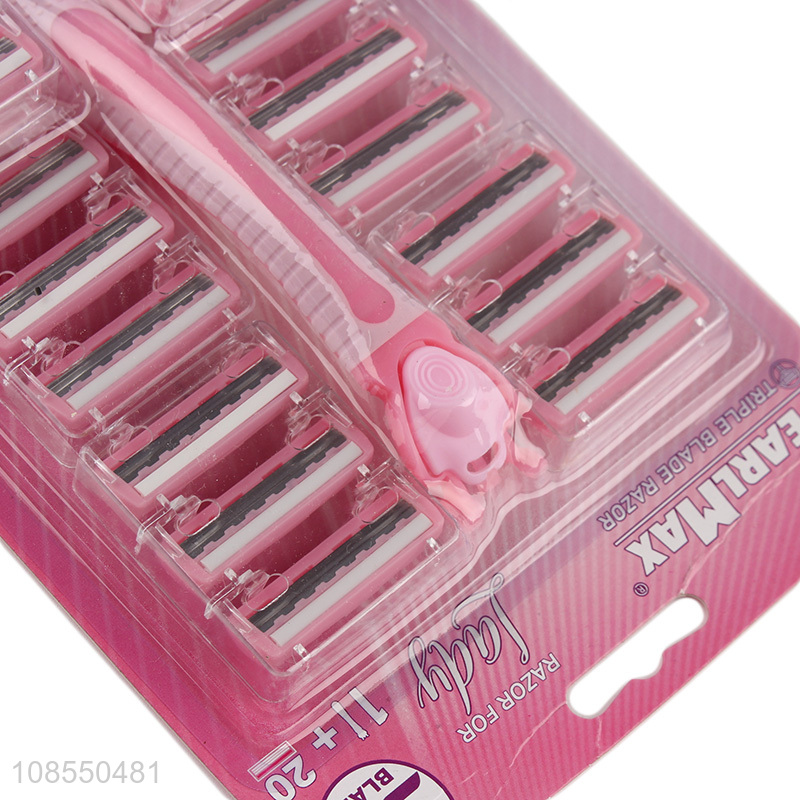 Factory direct sale disposable ladies triple blade razor