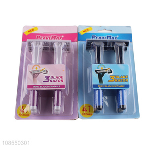 Low price stainless steel triple blades disposable <em>razor</em>