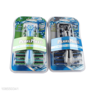 Factory supply stainless steel 6blades disposable razor for sale