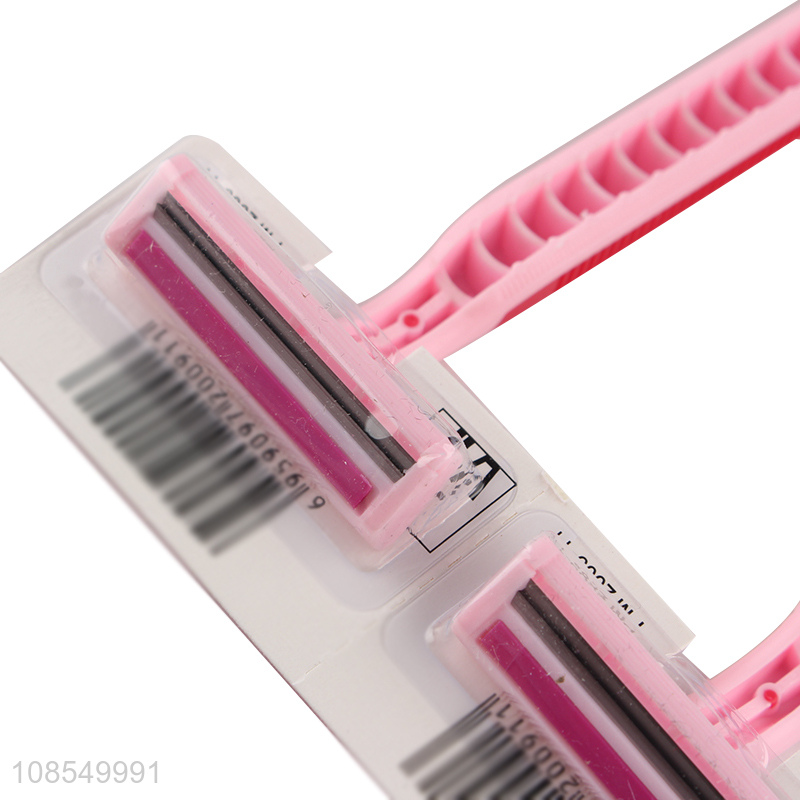 China factory women disposable razor rubber handle