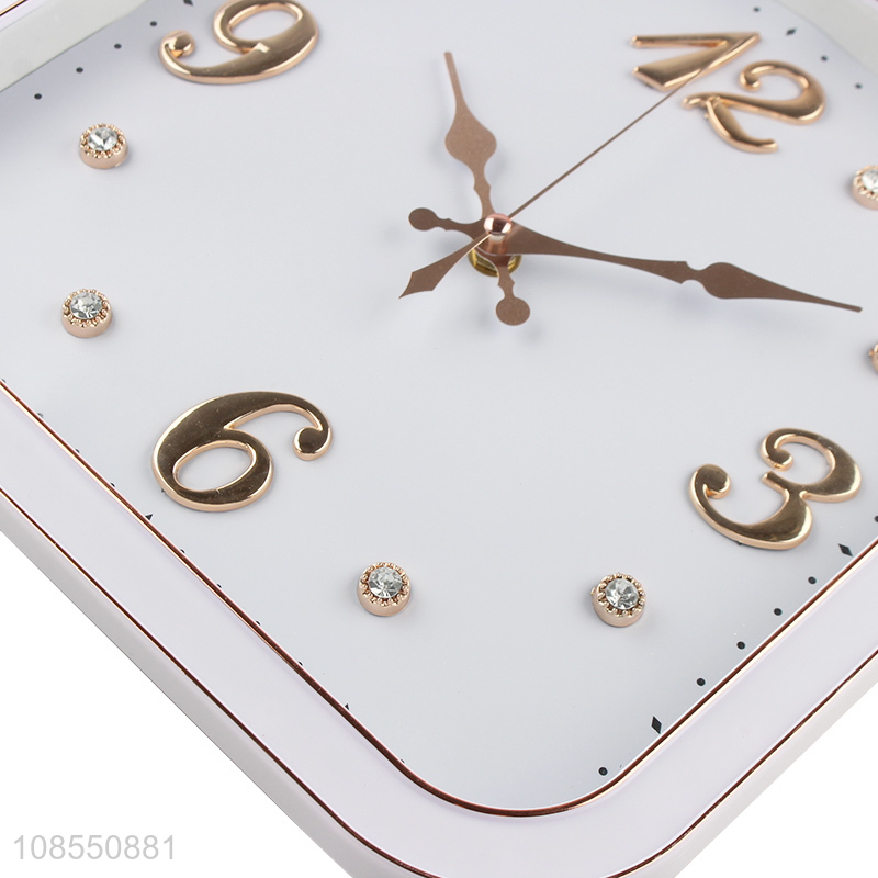 Bottom price rhinestone wall clock silent hanging clocks for decor