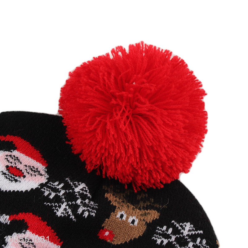 Factory price christmas style fashion knitted hat for sale