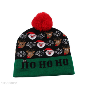 Factory price christmas style fashion knitted hat for sale