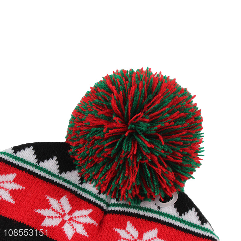 Yiwu market warm winter knitted hat christmas hat