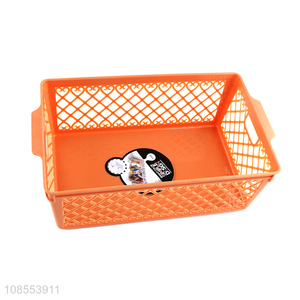 Custom logo pantry storage bin plastic storage basket for shelves