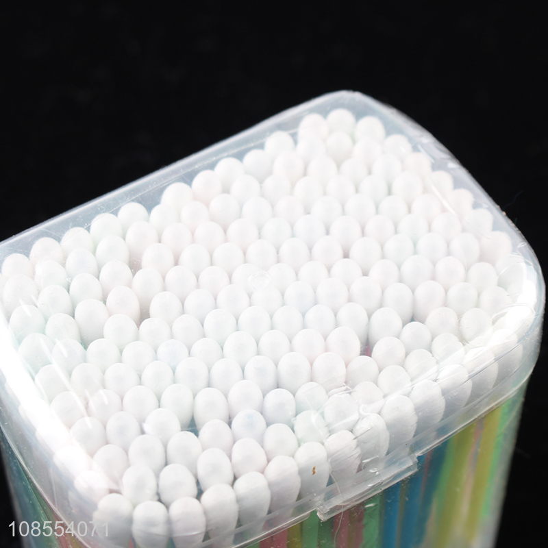 Wholesale 200pcs disposable plastic stick cotton swabs for ears