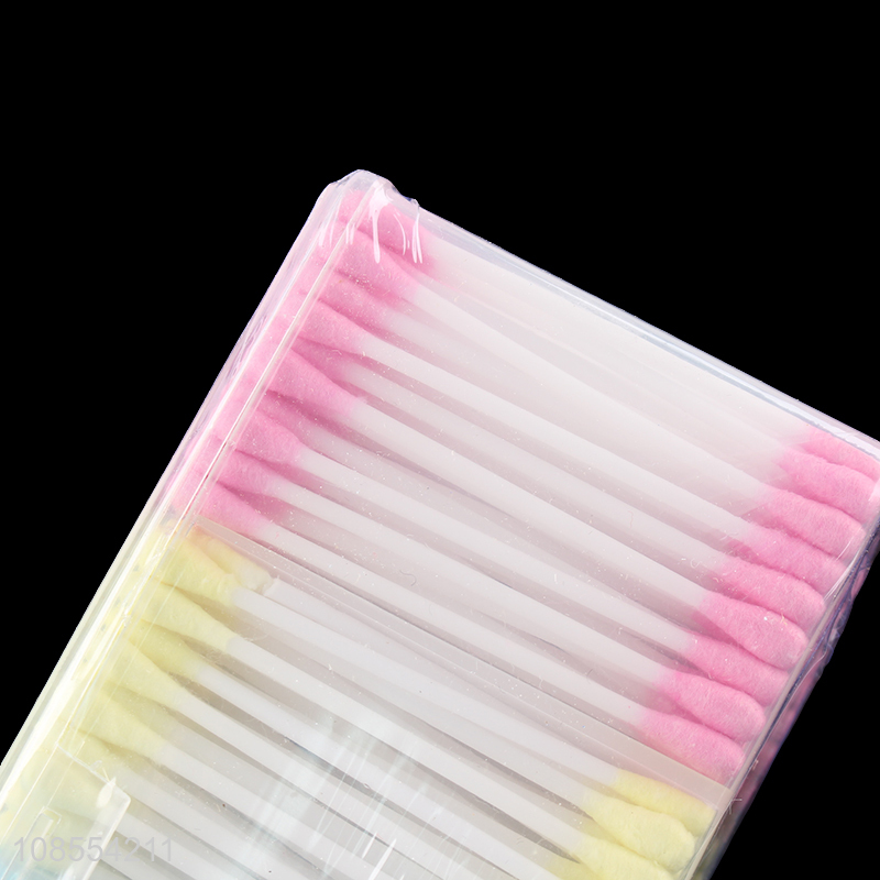 Good quality 320pcs plastic cotton swabs colored cotton buds