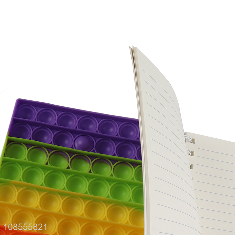 Wholesale pop it silicone notebook fidget toy student stationery