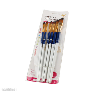 Wholesale professional 6pcs/set nylon hair <em>paint</em> <em>brush</em> set