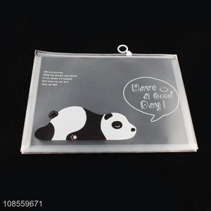 Wholesale A4 transparent plastic <em>file</em> <em>bag</em> cute documents pouch