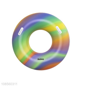 Best quality <em>beach</em> pool party rainbow swimming ring for sale