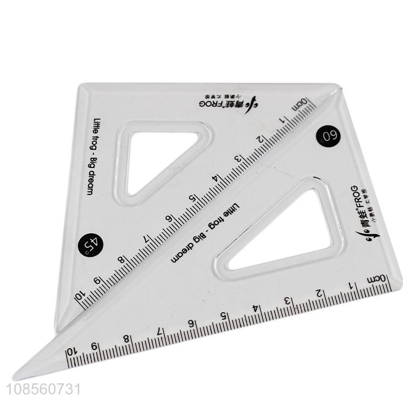 Good quality 4pcs/set plastic gemetric protractor ruler set