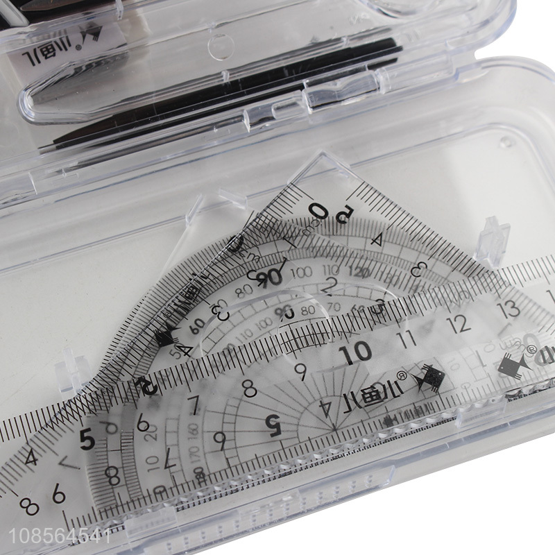 Factory direct sale plastic 8pieces compasses set for stationery