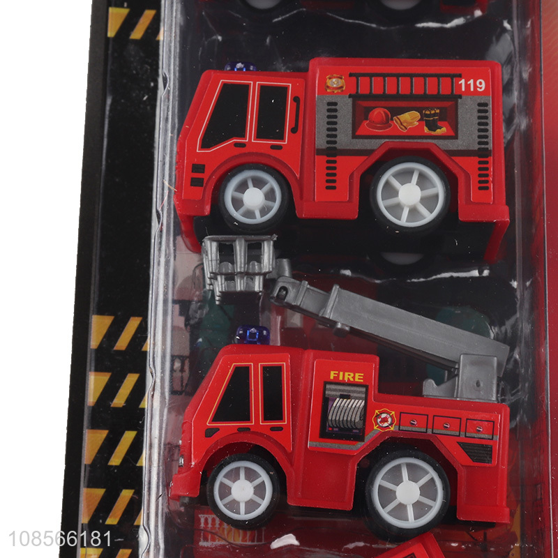 Good quality pull-back city fire fighting truck toy