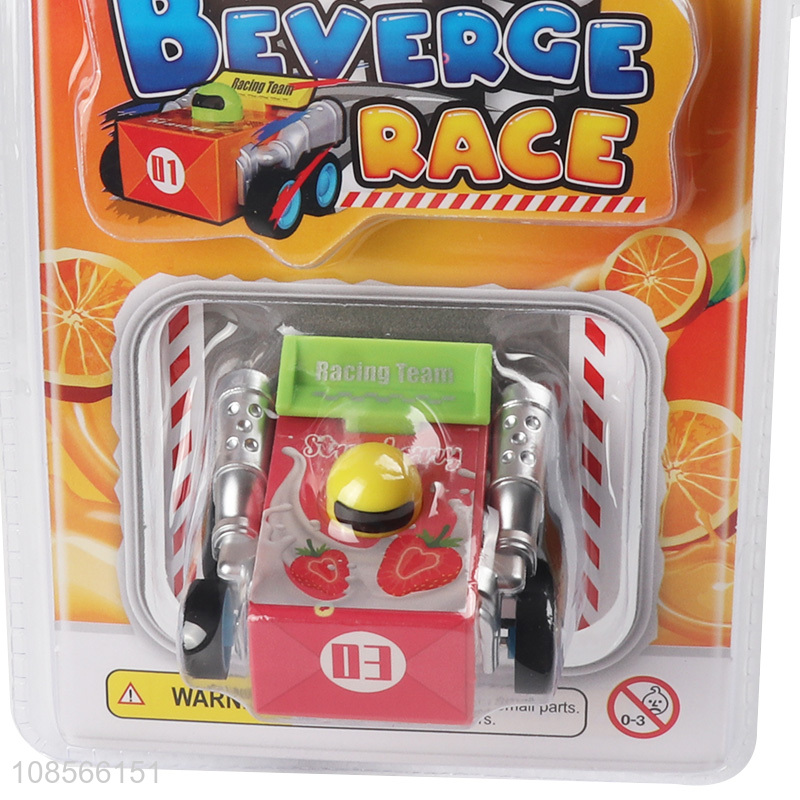 Hot sale mini drinks race car pull-back vehicle