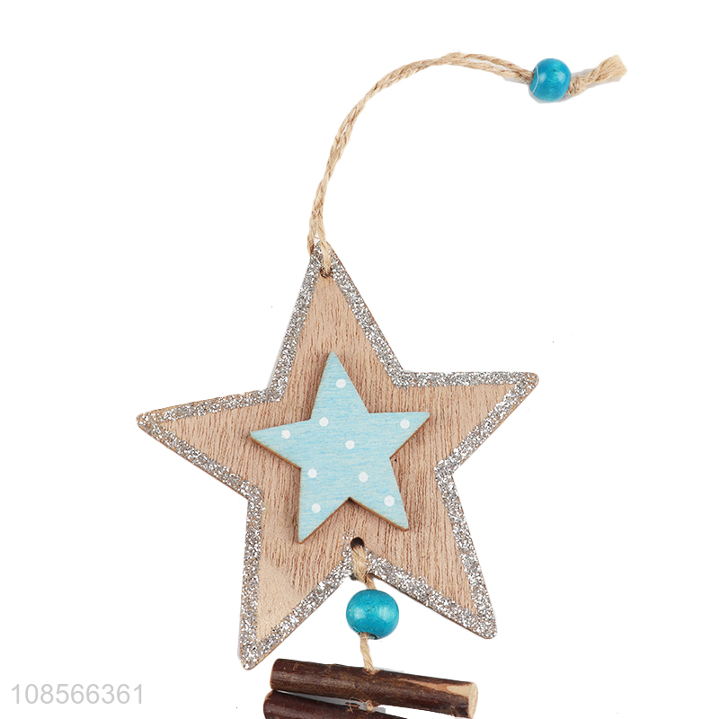 Hot selling star shape wooden christmas hanging ornaments