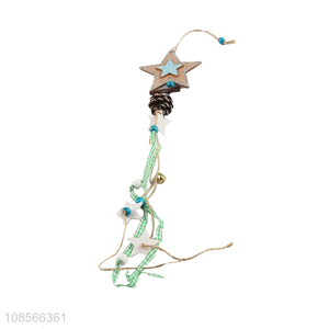 Hot selling <em>star</em> shape wooden <em>christmas</em> hanging ornaments