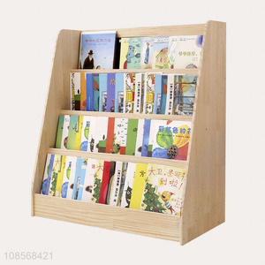 Hot sale four-layers wooden bookcase storage bookshelf for children