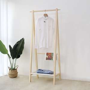 Wholesale cloakroom simple clothes rack kids wooden coat hangers