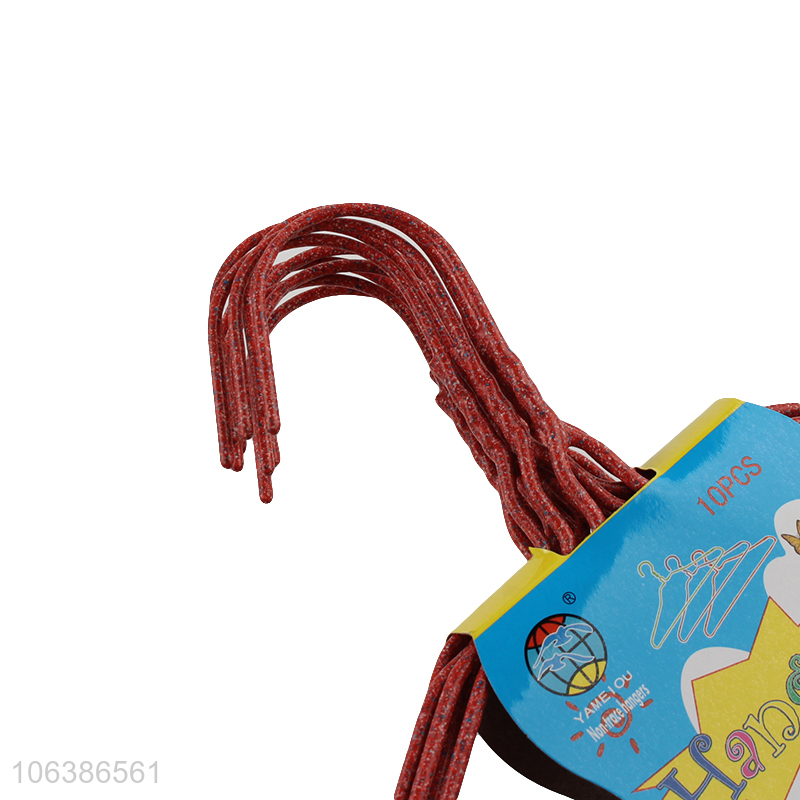Wholesale price household 10pcs plastic clothes hangers