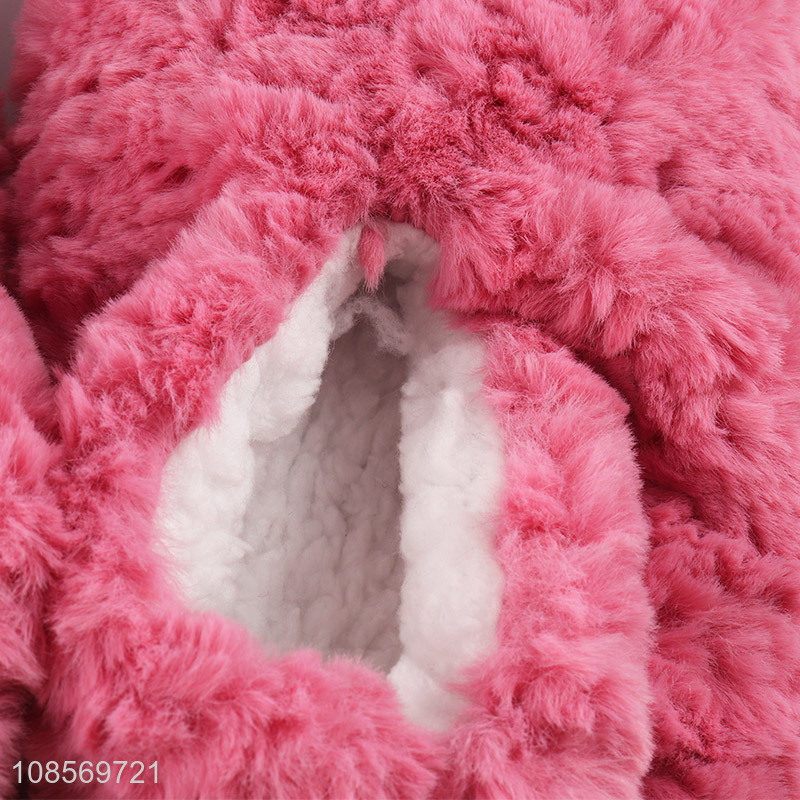 Factory wholesale pink winter home slippers plush slippers
