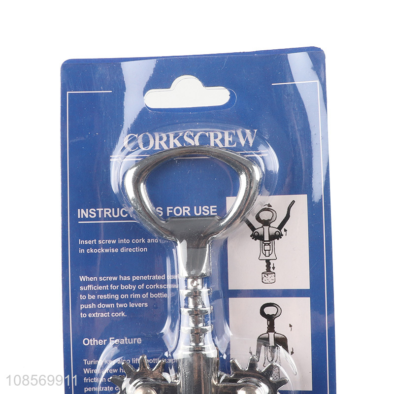 High quality zinc alloy steel wire red wine opener corkscrew