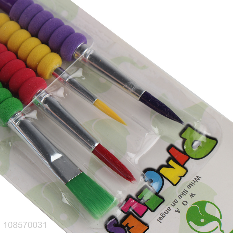 Hot selling 4pieces children painting brush set for stationery