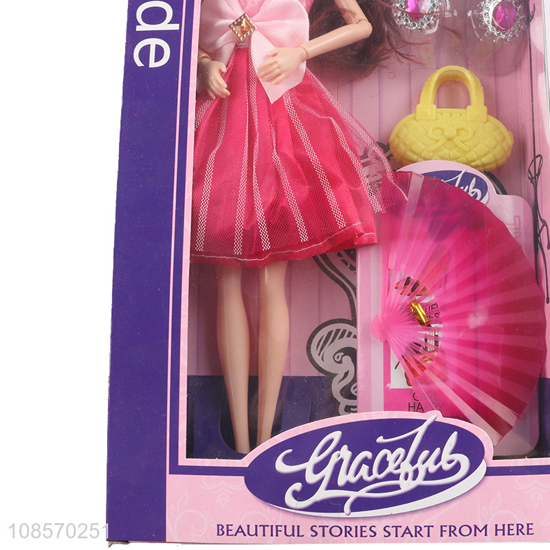 Good quality 11.5 inch solid body 9 joints fashion doll set