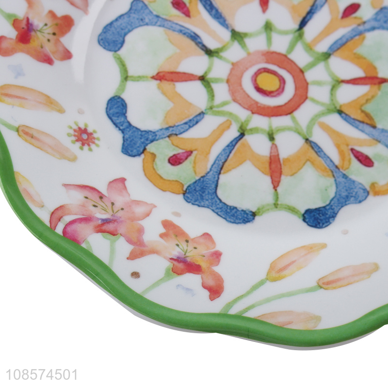 Latest design decorative colorful melamine plate for tableware