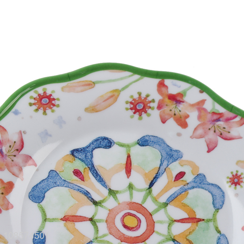 Latest design decorative colorful melamine plate for tableware
