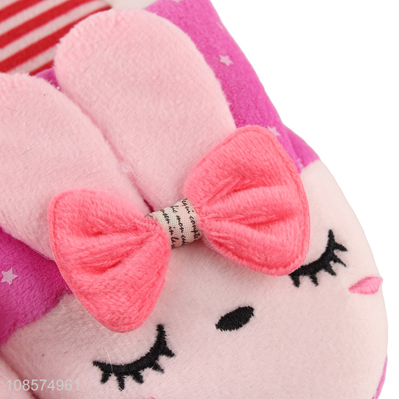 Wholesale cute cartoon plush slippers for kids girls age 5-8