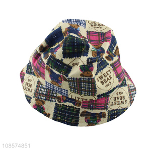 Hot selling outdoor cartoon printing bucket hat for kids