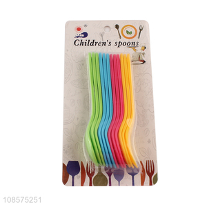 Wholesale 12pcs plastic spoons kids spoons children spoons
