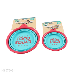 Hot selling round collapsing portable pets <em>bowl</em> wholesale