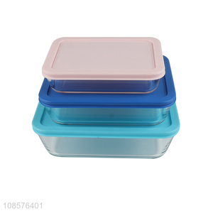 New arrival 3ps glass bento lunch boxes food storage containers
