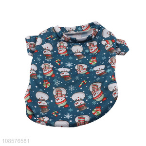 Good quality snowman printed pet dog clothes dog t-shirt