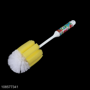 New design plastic handle sponge bottle brush cup brush