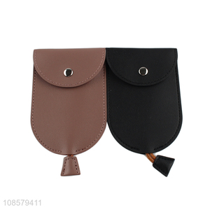 Good price solid color drawstring pu leather key wallet holder