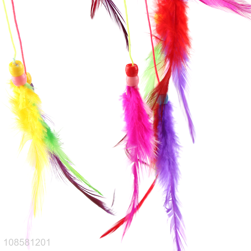 Hot items colourful heart shape feather dream catcher wholesale