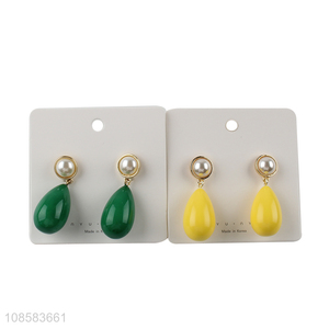 Best selling multicolor pearl earrings ear studs for ladies