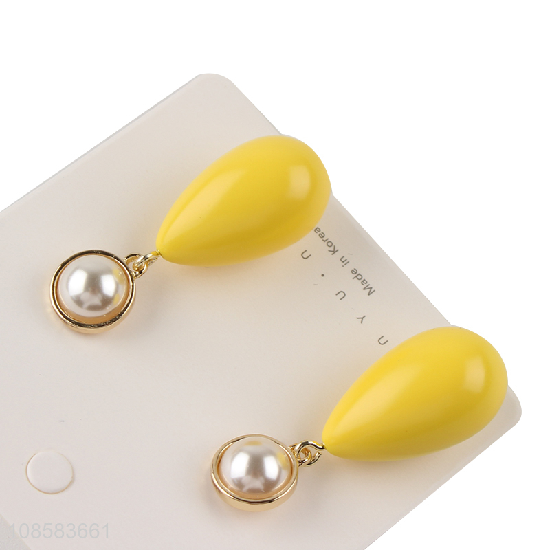 Best selling multicolor pearl earrings ear studs for ladies