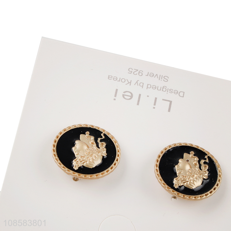 Hot items fashion round girls earrings ear studs wholesale