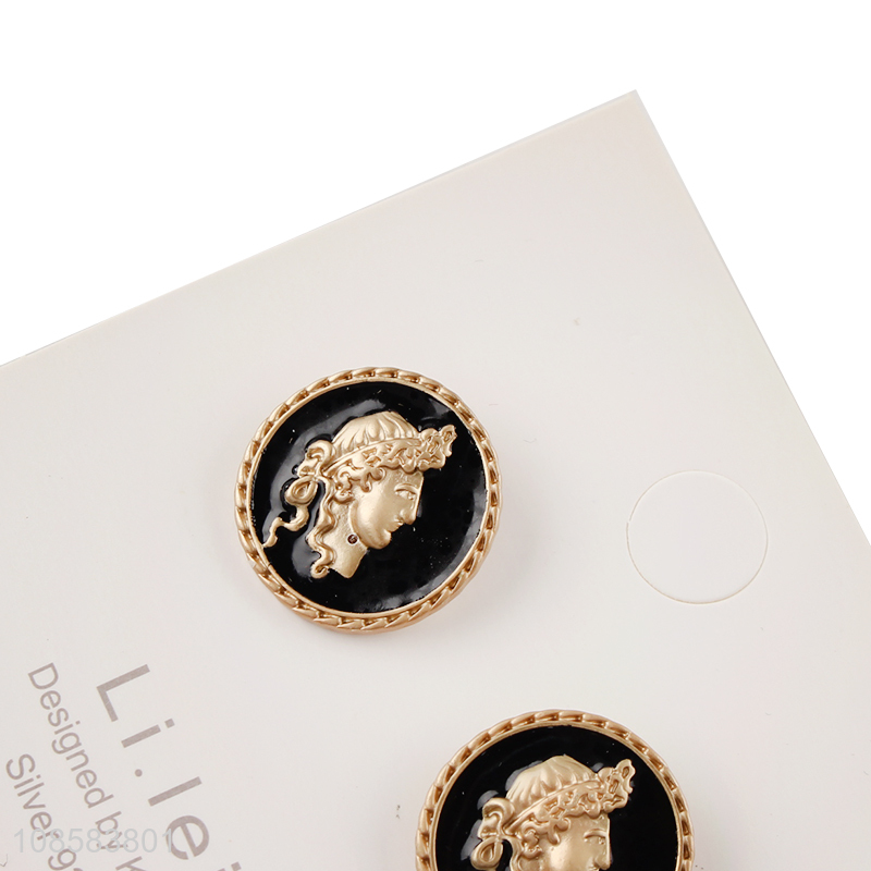 Hot items fashion round girls earrings ear studs wholesale