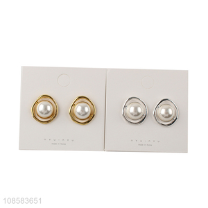 Top selling fashion earrings pearl ear studs for decoration